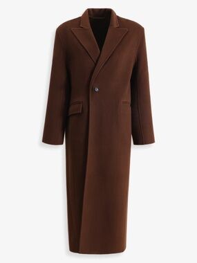 NWT Nour Hammour Hale Everyday Wool Cashmere Coat Chestnut Brown - Size 40